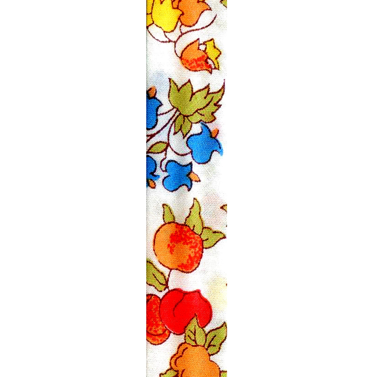 Dana Levy Peach Red Blue Fruity Liberty Fabric Swatch Close Up 