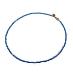 Dana Levy Mini Rainbow Evil Eye Charm Glass Bead Necklace - Denim Blue Beads