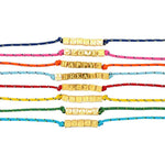 Dana Levy Spell It Out Personalised Alphabet Cube Nautical Cord Bracelet - Group Close Up Colours