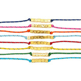Dana Levy Spell It Out Personalised Alphabet Cube Nautical Cord Bracelet - Group Close Up Colours