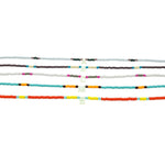 Dana Levy Mother of Pearl Shell Initial Alphabet Charm Glass Bead Mix Necklace - Colour Options Detail 