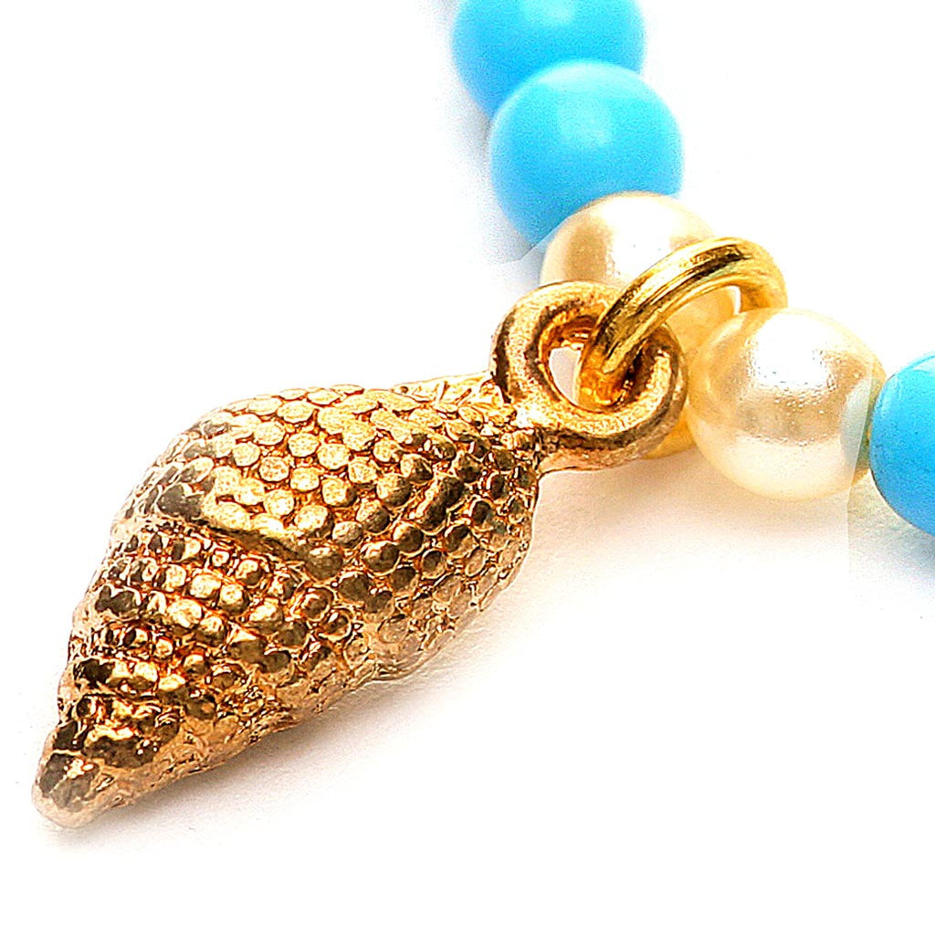 Dana Levy Nautilus Sea Shell Glass Bead Bracelet - Detail
