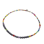 Dana Levy Personalised Name Balagan Glass Bead Necklace - Dont Worry Be Happy Black Letters