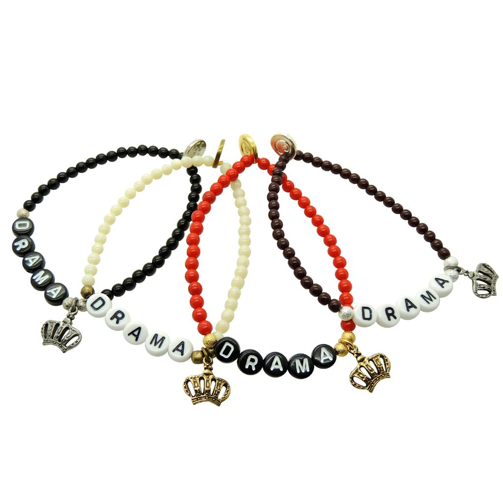 Dana Levy Drama Queen Alphabet Charm Glass Bead Bracelet - Group