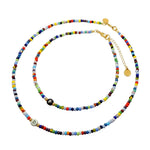 Dana Levy Limited Edition Enamel Initial Charm Balagan Glass Bead Necklace and Choker Duo Set 