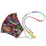Dana Levy Personalised Alphabet Rainbow Glass Bead Face Covering Chain - with Lucky Charms Friendship Face Covering Side