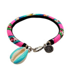 Dana Levy Enamel Cowrie Shell Charm Lima Friendship Bracelet - Turquoise Shell with Pink Mix Bracelet