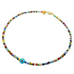 Dana Levy Multicolour Evil Eye Charm Balagan Glass Bead Necklace - Turquoise Eye