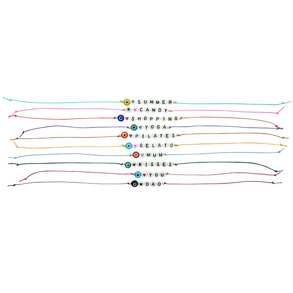 Dana Levy Eye Love ? Personalised Alphabet Charm Cord Bracelet - Group
