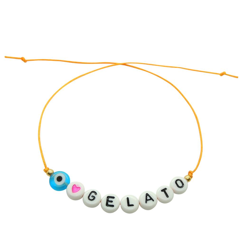 Dana Levy Eye Love ? Personalised Alphabet Charm Cord Bracelet - I Love Gelato