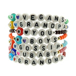 Dana Levy Eye Love ? Alphabet Charm Glass Bead Bracelet - Group Stack