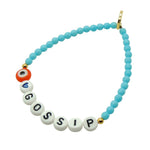 Dana Levy Eye Love ? Alphabet Charm Glass Bead Bracelet - Gossip Turquoise