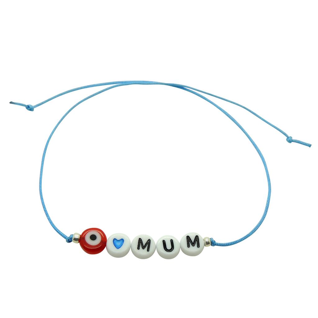 Dana Levy Eye Love ? Personalised Alphabet Charm Cord Bracelet - I Love Mum 
