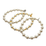 Dana Levy Faux Pearl Stardust Bead Bracelet - Group Trio Silver/Gold/Shiny Silver