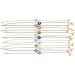 Dana Levy Ceramic Evil Eye Bubble Charm Multicolour Braid Cord Bracelet - Group Flatlay