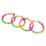 Dana Levy Rainbow Smiley Charm Faceted Glass Bead Bracelet - Ruby Red, Emerald Green, Bright Orange, Sky Blue
