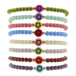 Dana Levy Multicolour Mini Flower Symbol Charm Glass Bead Bracelet - Multcolour Stack