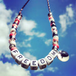 Dana Levy Maxi DIY Personalised Name Abacus Cord Necklace - Freedom Yin Yang Sky