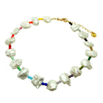 Dana Levy Freshwater Pearl Charm Rainbow Beaded Choker - Gold Plate