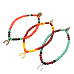 Dana Levy Mini Horseshoe Charm Two Tone Glass Bead Mix Bracelet - Plating Options Trio 