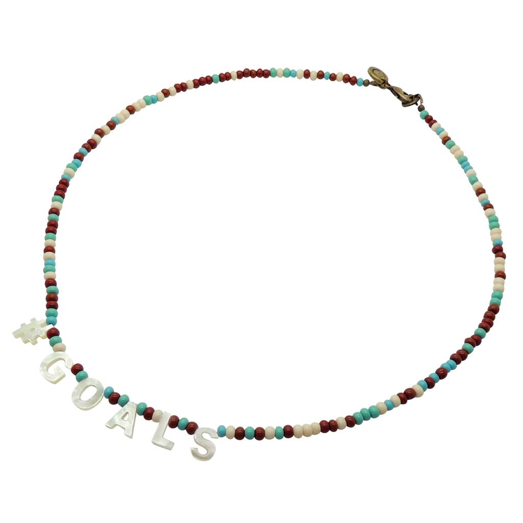 Dana Levy #GOALS Glass Bead Mix Necklace - Earth Sea Mix 