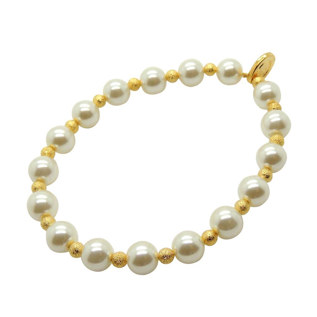 Dana Levy Faux Pearl Stardust Bead Bracelet - Gold Stardust