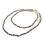Dana Levy Star Charm Peacock Pearl Choker - Gold Stars Choker and Necklace Set