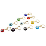 Dana Levy Multicolour Evil Eye Charm Huggie Earring - Group Flatlay