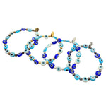 Dana Levy Mini Ocean Blue Glass Evil Eye Charm Bracelet - Group