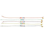 Dana Levy Rainbow Glitter Alef Bet Hebrew Name Multicolour Cord Bracelet - Group Mix 