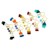 Dana Levy Multicolour Trio Tassel Charm Hoop Earrings - Group Colour Options