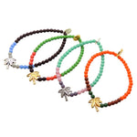 Dana Levy Palm Tree Charm Glass Bead Bracelet - Group Silver and Gold