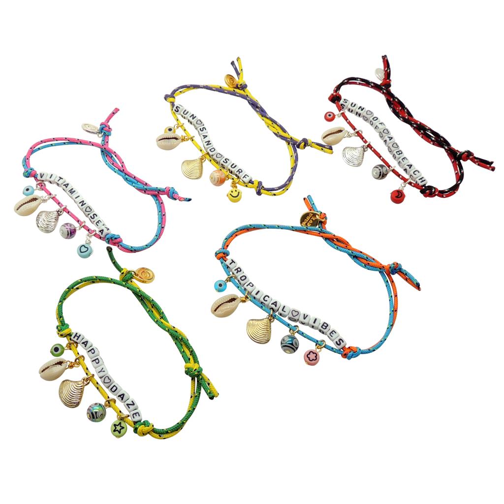 Dana Levy Treasure Island Charms Nautical Cord Bracelet - Group Flatlay