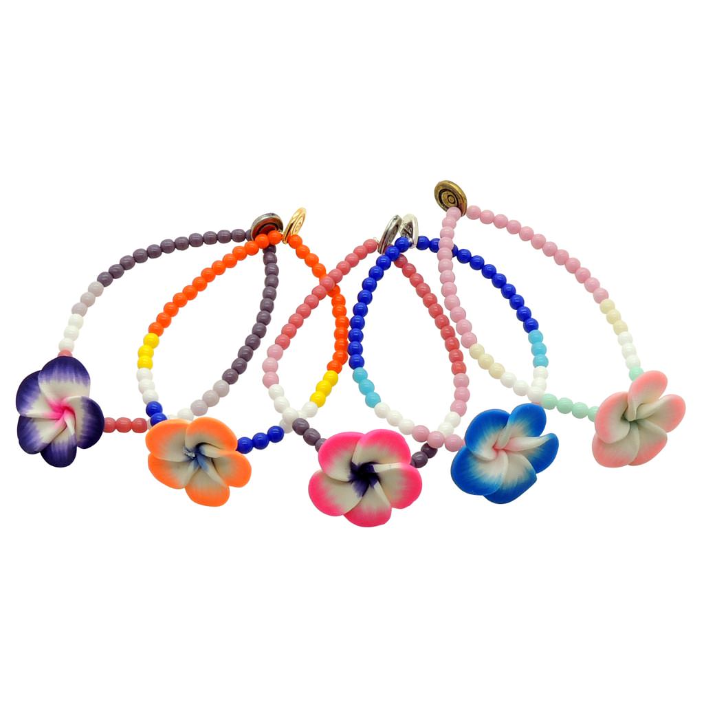 Dana Levy Tropical Flower Charm Glass Bead Bracelet  - Group