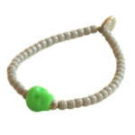 Dana Levy Colour Skull Charm Glass Bead Bracelet Green Grey