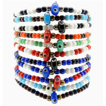 Dana Levy Men's Evil Eye Lucky Charm Football Team Glass Bead Bracelet - Group Stack