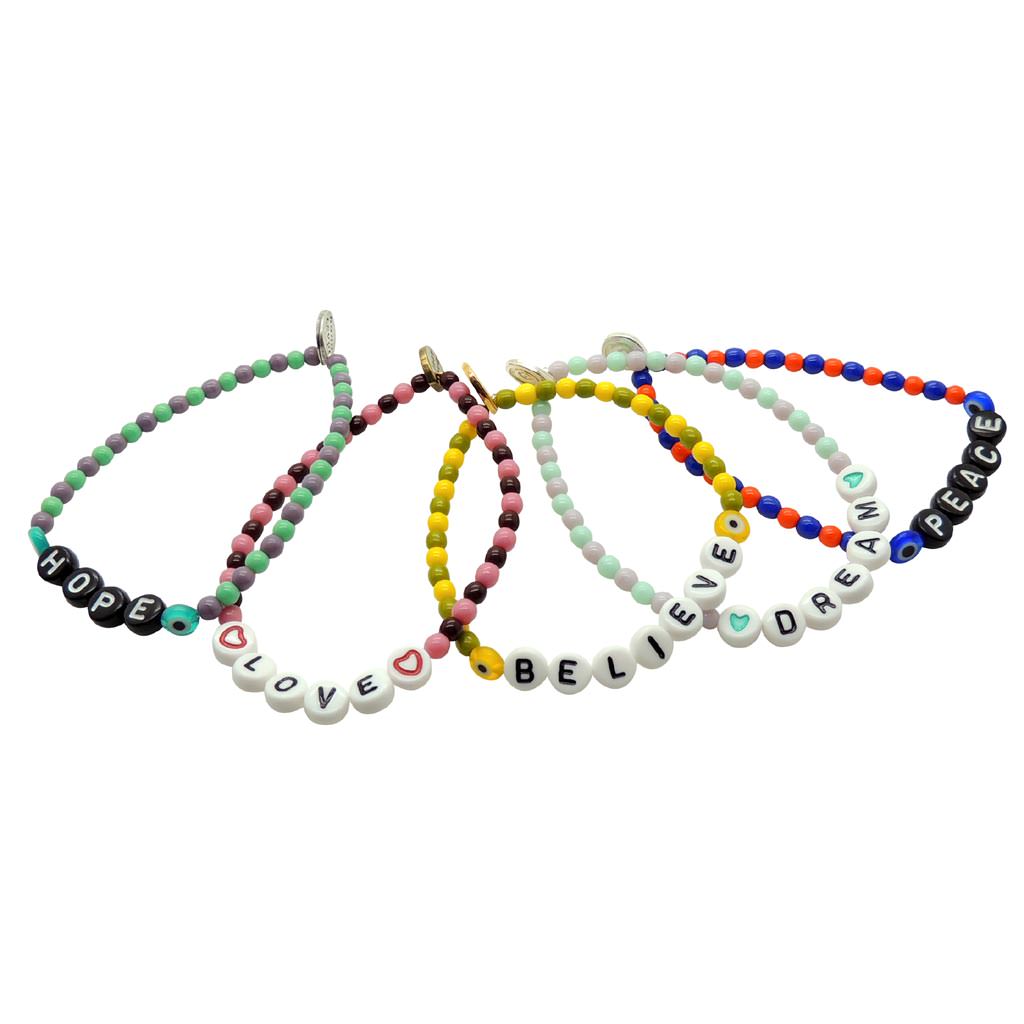Dana Levy Men’s Personalised Name Two Tone Glass Bead Bracelet - Group Layout