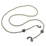 Dana Levy Diamante Panther Charm Animal Print Glasses Chain - Gunmetal Charm / Zebra Print Chain