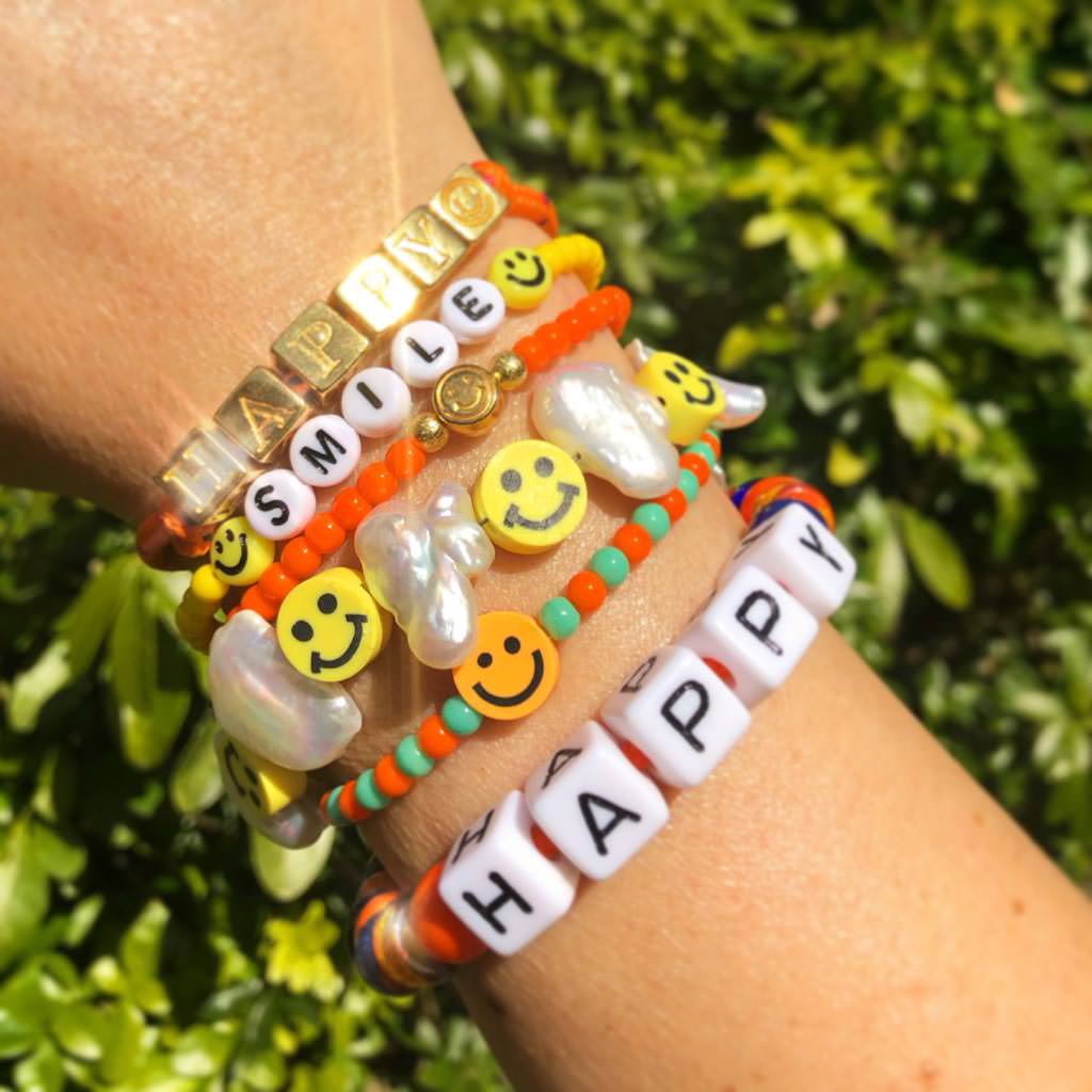 Dana Levy Maxi DIY Personalised Name Abacus Cord Bracelet - Happy Wrist Stack