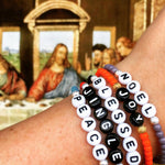 Dana Levy Mens Hohoho Happy Holidays Glass Bead Bracelet - The Last Supper