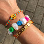 Dana Levy Dana Levy Spell It Out Personalised Alphabet Cube Nautical Cord Bracelet - Happy & Smiley Bracelets Trio