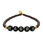 Dana Levy You Name It Personalised Name Bracelet - Harry Black Beads on Maroon