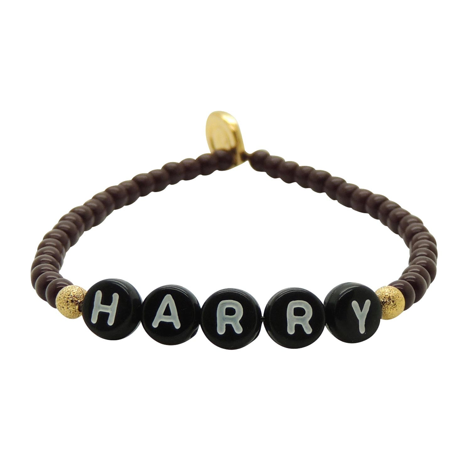 Dana Levy You Name It Personalised Name Bracelet - Harry Black Beads on Maroon