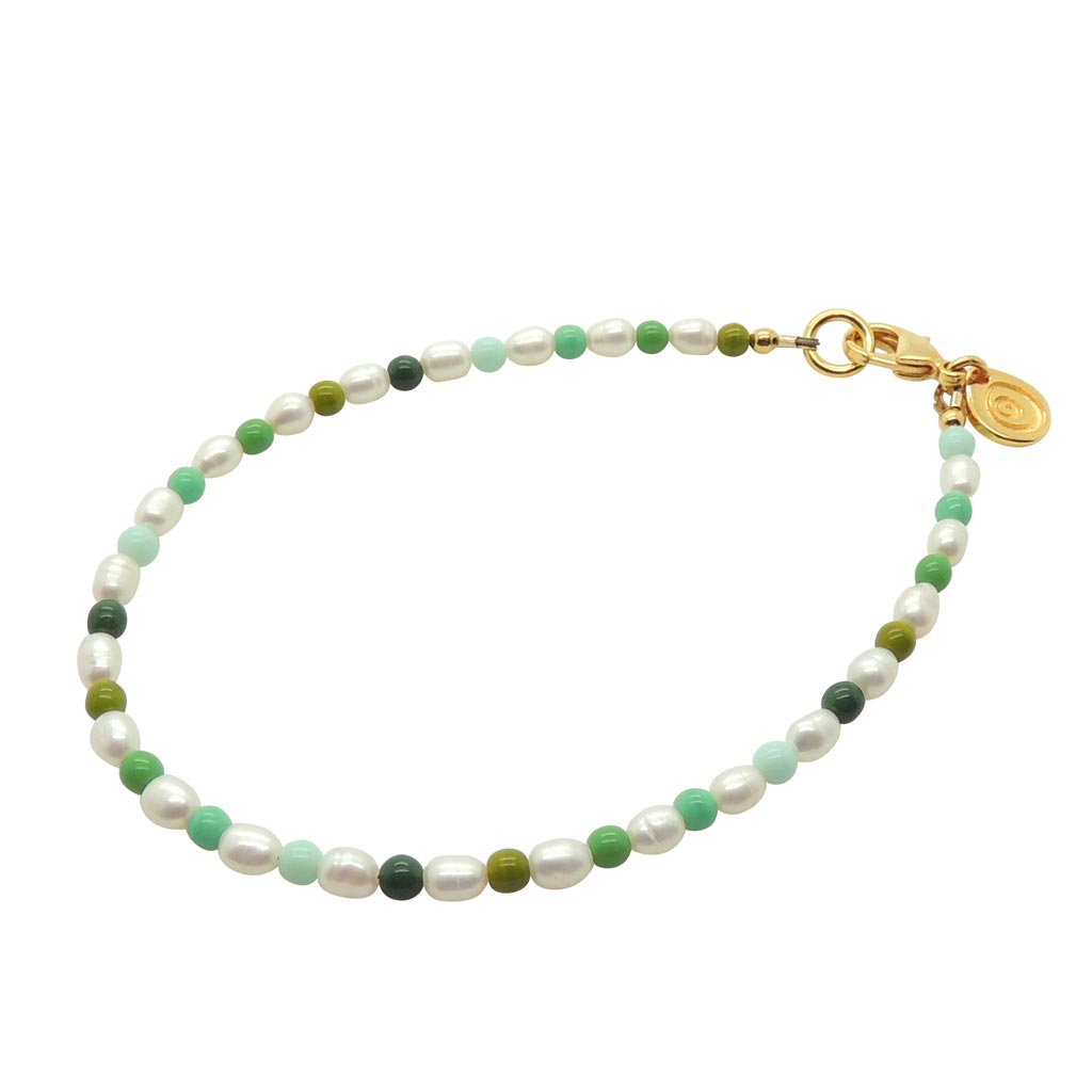 Dana Levy Hawaii Green Freshwater Pearl Anklet - Gold Plate