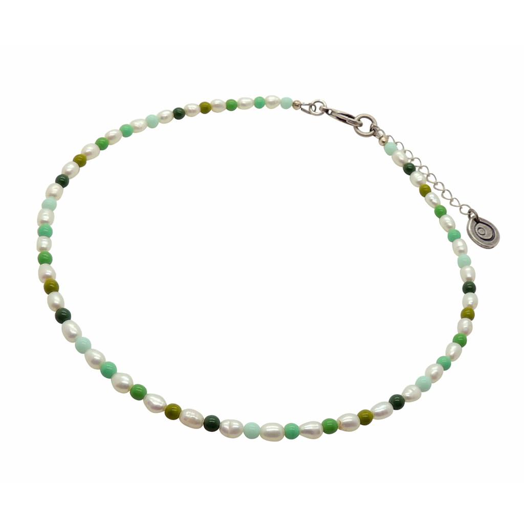 Dana Levy Hawaii Green Freshwater Pearl Choker - Antique Silver