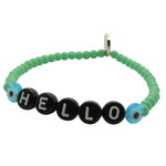 Dana Levy Hello English Mens Glass Bead Bracelet Black Aqua 