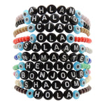 Dana Levy Hello Mens Glass Bead Bracelets Black Pile