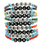 Dana Levy Hello Mens Glass Bead Bracelets White Black Pile