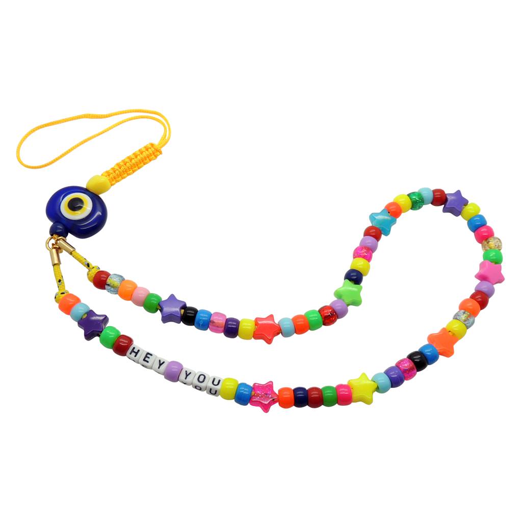 Dana Levy Personalised Star Charm Maxi Phone Strap - Royal Blue Eye Yellow Strap