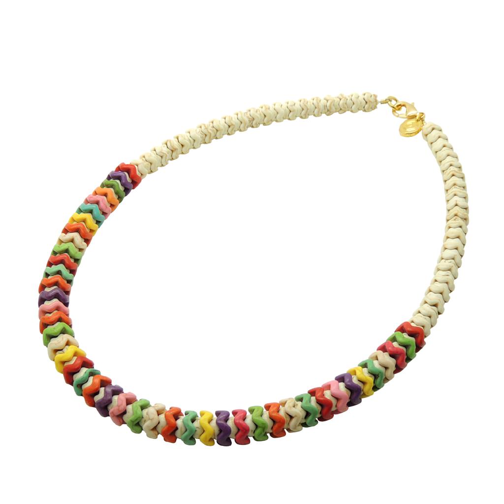 Dana Levy Multicolour Howlite Gemstone Wave Necklace - Single